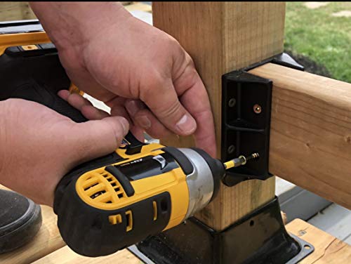 Fence & Deck Rite Sturdy Railing Hangers, Fits Standard 2X 4 Railings (Actual 1 ½” X 3 ½”) Reinforced Black Polypropylene. 48 Pcs #TOP5