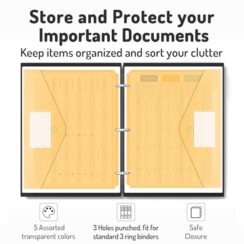 Forvencer Binder Pocket, 10 Pack Super Heavyweight Plastic Binder Folders - Image 3