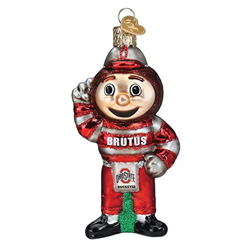 Old World Christmas Ohio State Brutus Buckeye Glass Blown Ornament for Christmas Tree Handcrafted Holiday Decoration University Collection
