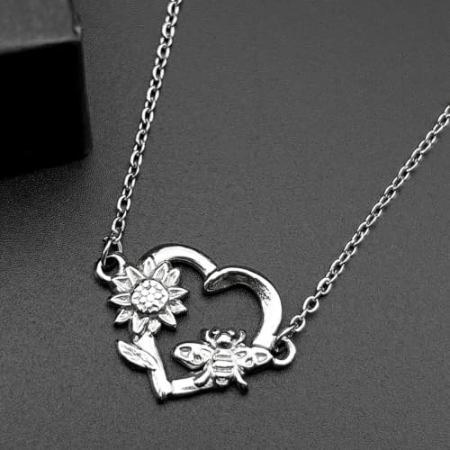 Collier bee love en cœur argenté | Un lien d'amour durable