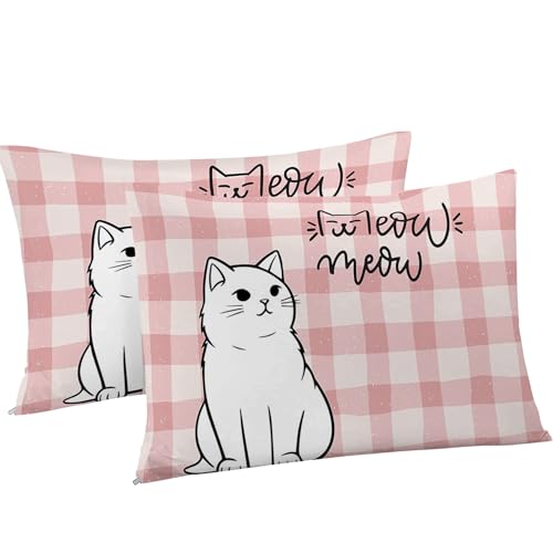 Housse de Couette Fermeture Éclair 240 x 260 Chat Blanc Facile