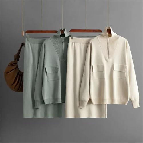 Jupe fendue taille haute et pull tricoté : l'ensemble confort anti-complexe