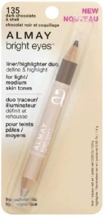 Quality Make Up Product By Almay Bright Eyes Liner/Highlighter Duo, Dark Chocolate & Shell 135 , By Almay, 1 Pack