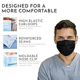Trimming Shop 10PCS Black Disposable Face Masks - With 3 Ply Non-Woven Material - Breathable Face Masks Elastic Ear Loops & Comfortable Nose Mouth Cover Masks - Image 4