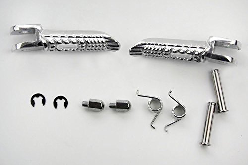 2 Repose-Pieds Avant Moto Suzuki GSXR 600 750 1000 2001-2014 - Pédales Argentées Antidérapantes