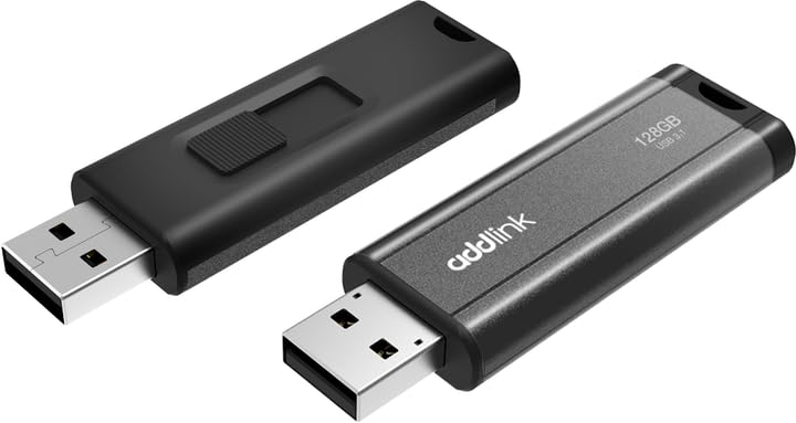 Addlink U65 128GB USB 3.1 (Gen1) Flash Drive – Sleek, Fast, and Reliable || Aluminium Grey