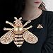 Colorful Rhinestone Crystal Bee Brooch Vintage Bee Pearl Lapel Pin Fashion Shell Pearl Insect Animal Pin Jewelry Gift for Women-3