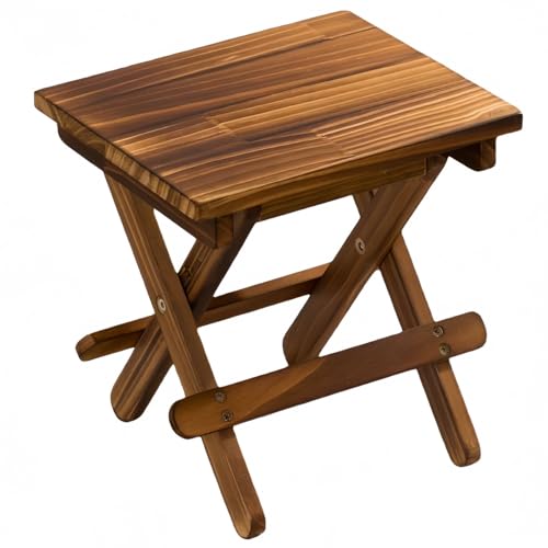 Dekuma 外用椅子 いす キャンプ スツール スツール 折りたたみ式 軽量いす 持ち運び 木製 耐荷重80kg 小さい 室内 収納が便利で 省スペース ナチュラル お釣りチェア アウトドア 野外キャンプ ベランダ 公園 ハイキング 屋外用 家庭用 (炭