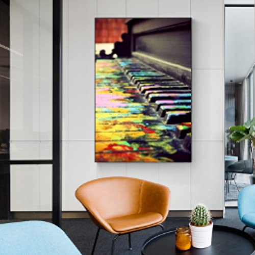 Affiche salon décor piano abstrait impression haute définition 80x110 - 4