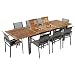 Produktbild ASS Gartengarnitur Edelstahl Teak Holz A-Grade Batyline Set: Ausziehtisch 200/240/280 x 100 cm + 8 Sessel mit Batyline Bespannung Serie Kuba-BRAUN Gastroqualität