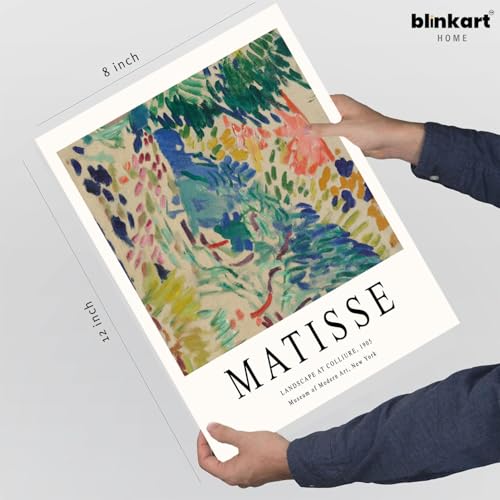 Image of BLINKART Henri MatisAesthetic Modern Art Walls With Frame | Natural Wood Texture | Living Room Bedroom Office Wall Decoration | Poster Home Decor Frames Wall Bedroom | 12x8 Inches (D239)