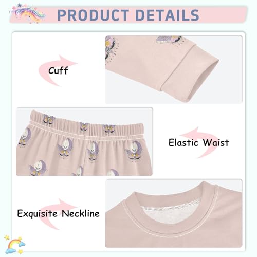 Fustylead Beautiful Moth with Skull and Moon Cotton Pajamas Set 2 Piece Long Sleeve Pjs Sleepwear4