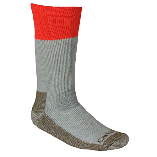 Carhartt Men's Cold Weather Boot Socks, Orange, Shoe Size 6-12 (Large)