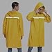 SaphiRose Mens Long Hooded Safety Rain Jacket Waterproof Emergency Raincoat Poncho (Yellow, L)