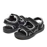Skysole Boys Double Adjustable Strap Lightweight See More Colors Sizes Slippers, Grey, 13 Little Kid