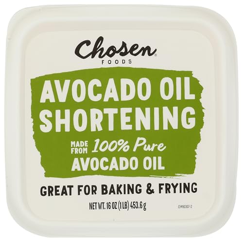Chosen Foods Avocado Oil Shortening 16 Oz - All Purpose Baking & Frying Shortening made from 100% pure avocados - Non-GMO Gluten-Free Keto Friendly - (Pack Of 1)