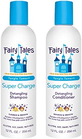 Fairy Tales Tangle Tamer Detangling Shampoo and Conditioner for Kids - Ultra Moisturizing and  Anti Frizz Protection  - Paraben Free, Sulfate Free - 12 Oz each Bottle - 2 pack