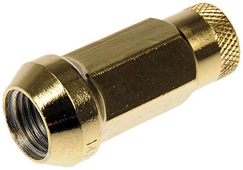 Image of Dorman 713-685K Gold Open End Knurled Wheel Nuts Compatible with Select Models, 20 Pack