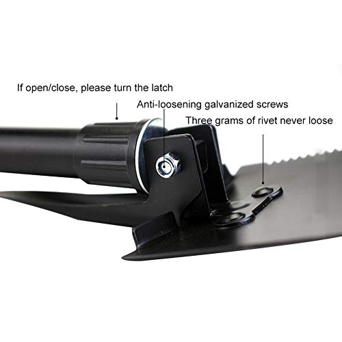 Pá de ferro dobrável portátil Heaven2017 para acampamento ao ar livre, caminhadas, mochilão, pesca