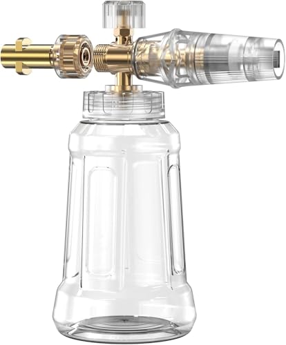 DANCINGBOAR Cañón de Espuma para Karcher, 1L Ajustable Lanza de Espuma de Nieve Boquilla de Pulverización Botella para Karcher Series K2 K3 K4 K5 K6 K7 Pistola de Lavadora a Presión Lavado de Coches