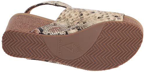 Image of Volatile Division Wedge Sandals for Women Featuring Cork Covered Bottom with EVA Insole and Rubber Outsole