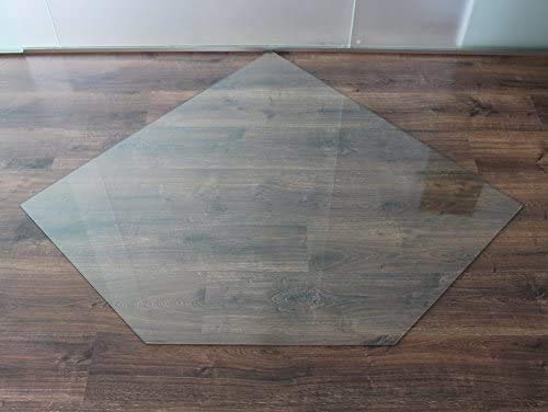Funkenschutzplatte Fünfeck 100x100cm Glasplatte ohne Dichtung