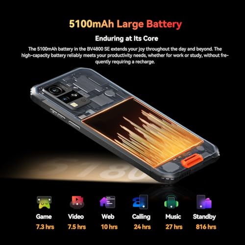 Smartphone incassable 4G Dual SIM Blackview 12Go RAM Android 15 Noir - 4