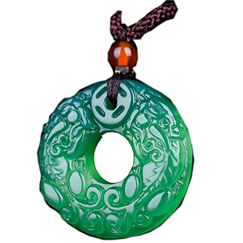 Collier pendentif en jade pour homme et femme, bijou de lithothérapie sculpté à la main