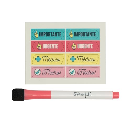 Miniatura 4 de Mr. Wonderful - Planificador magnético semanal de pizarra blanca de pared - Yo arraso hasta los lunes - Organizador semanal - Inlcuye Rotulador e Imanes de Colores