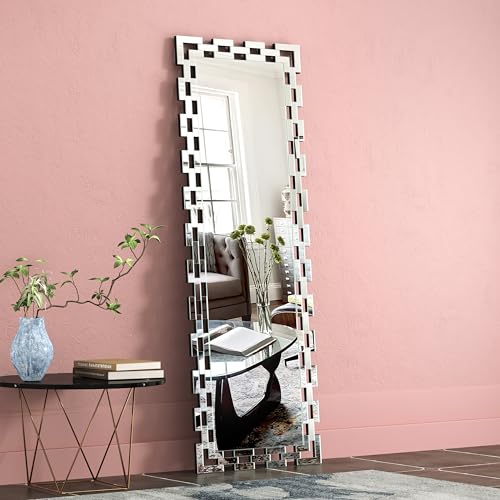 Image of Wall Mirror Decorative - 21 * 63 Inches Large Rectangular Full Length Mirror for Living Room, Modern Accent Glass Wall Mirror for Bedroom, Office