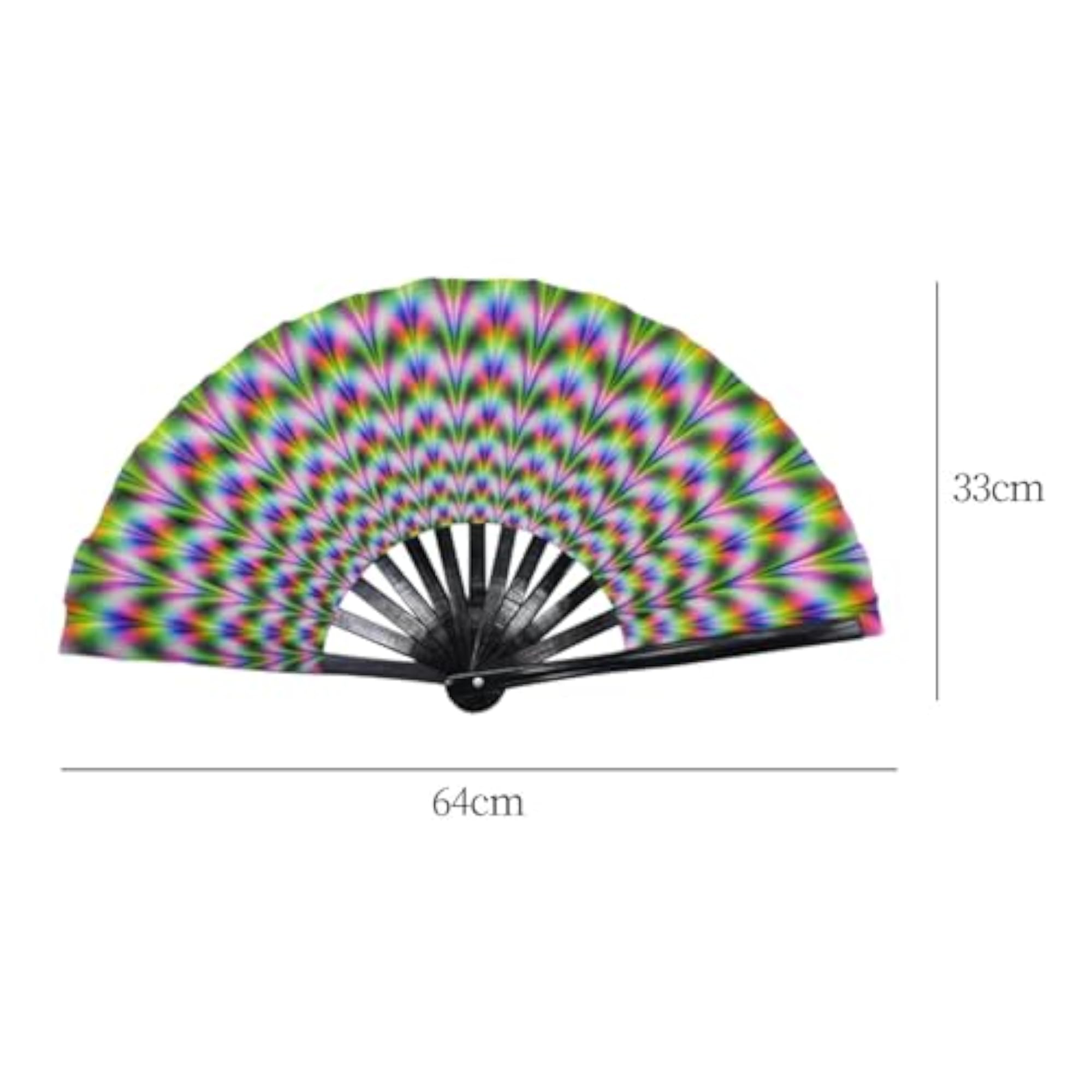 Rave Folding Hand Fan Fluorescent Effects Display