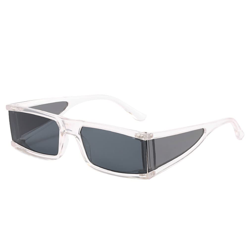 BAWUYI Y2K 2000s Sunglasses for Men Women Futuristic Cyber Glasses with Side Lens Punk Sports Square Rectangle Shades