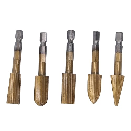 Set de 5 fresas rotativas de acero tungsteno de 1/4 pulg miniatura 7