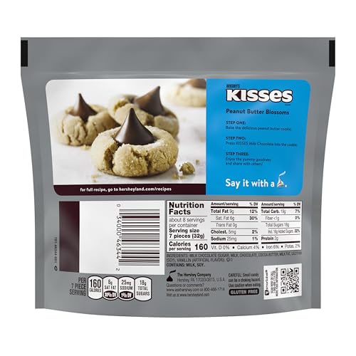 Image of Hershey's Kisses, Milk Chocolate Candy Share Pack, 9.5 Ounce