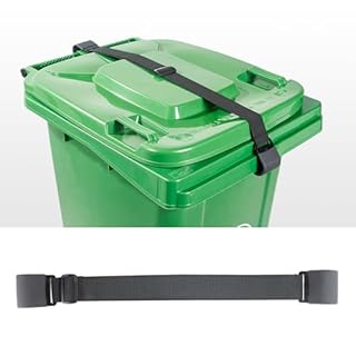 Metal Double Claw Trash Can Lock Strap - Adjustable Animal-Proof Security for Raccoons, Dogs, Squirrels & Wind, Heavy-Duty Stainless Steel Garbage Bin Lock, Universal Outdoor Trash Can