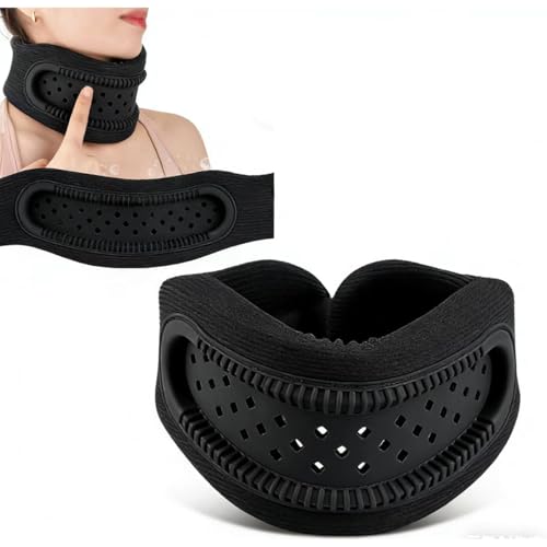 Image of Neck Brace Support Cervical Collar(Black) | Silicone, Posture Corrector, For Men and Women, Relieves Neck and Shoulder Discomfort, For Prolonged Work