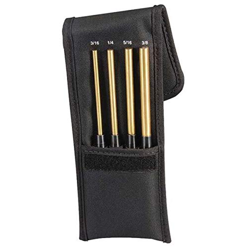Starrett 12464 3/16"-3/8" 4 Pc 8" Long Brass Pin Punch Set