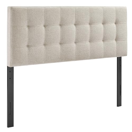 Modway Lily Full Size Headboard with Biscuit Tufting in Dove - Fabric Upholstery with Padded Design and 5 Height-Adjustable Mounts by Modway - Image 2