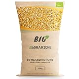 Agrarzone Farine de maïs bio grossière 20 kg – Nourriture pour poulets et cailles bio – Maïs concassé pour poussins et volailles – Écaillage de maïs faible en poussière et nettoyé – Sans OGM en
