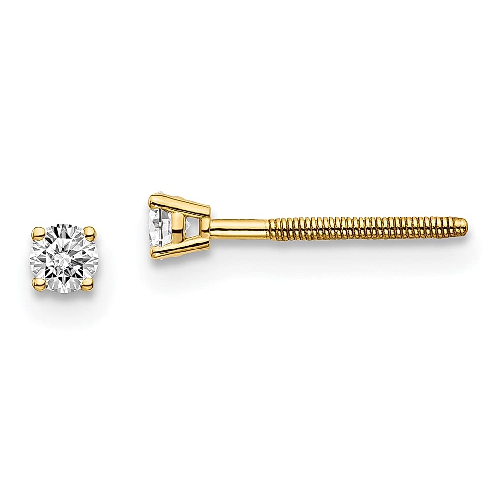 ICE CARATS14k Yellow Gold .10ct. Vs2/si1 G I Diamond Stud Thread On/off Post Earrings St Type Fine Jewelry Gifts For Women
