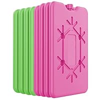Ghiaccio per borsa termica - Borsa Termica - 8 ogni 200 ml mattonelle ghiaccio Sacchetto sottile riutilizzabile per il congelamento, mantenere gli alimenti freschi (rosso verde 4)
