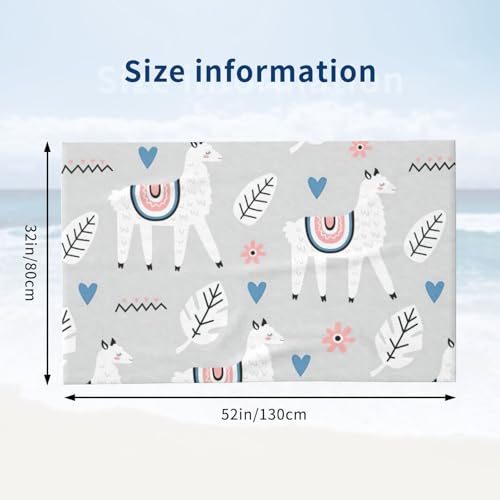 Serviette de bain microfibre absorbante douce pour douche et bain motif alpaga - 4