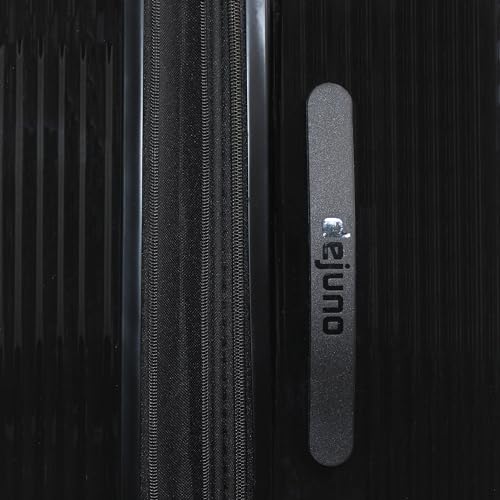 World Traveler Dejuno Colossus Polycarbonate Hardside Expandable Spinner Luggage with TSA Lock and Front Handle, Black, 2-Piece Set(26in,30in)4