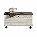 Sauder Eden Rue Rolling Chest, White Plank finish