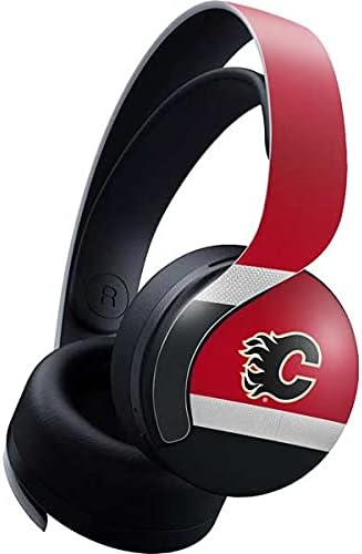 Skinit Decal Gaming Skin Compatible with Pulse 3D Wireless Headset for PS5 - Officially Licensed NHL Calgary Flames Jersey Design