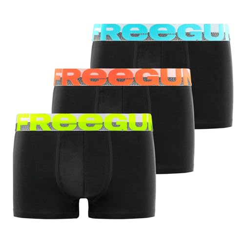 Boxer Enfant Coton, Calecon Garçon, Uni, Maille Aérée et Anti-Irritation (Lot de 3), Noir Taille 14 ans/16 Ans
