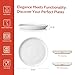 Sweese 10 Inch Porcelain Dinner Plates, White, Set of 6 - Microwave, Oven, Dishwasher Safe, Scratch-Resistant