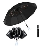 JANLOUS paraguas automatico invertido Inverso Automático de 105cm con Luz LED, Grande Reforzado con 10 Varillas...