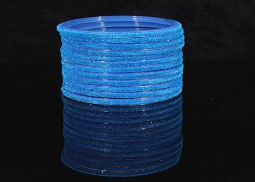 Image of NMII Glass Velvet Bangles Set For Women and Girls | Plain Glass Bangles | Velvet Chudi | Simple Bangles For Women | Stylish Glass Bangles- Set of 24