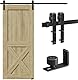CCJH 304cm (10FT) Schiebetür Set schiene laufschienen mit Bodenführung Holz schiebetürbeschlag, Nachrüsten